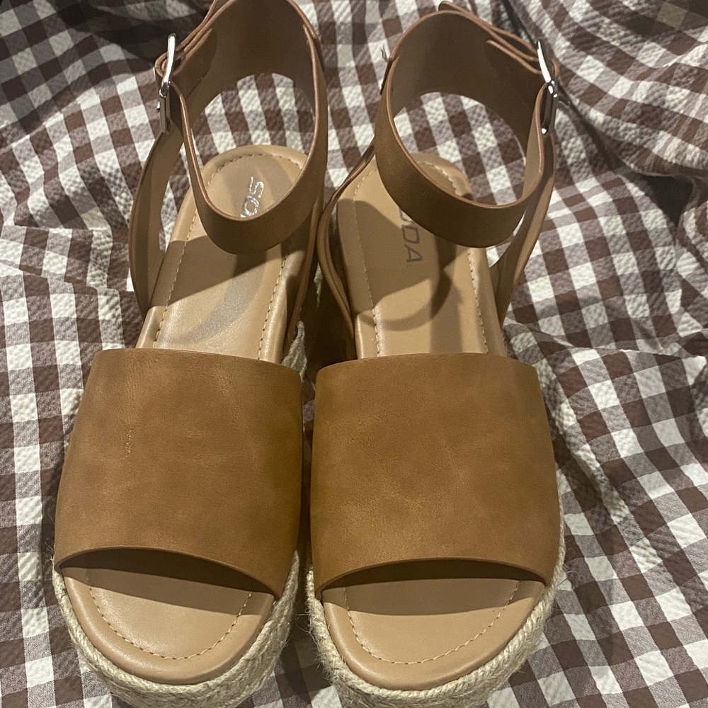 Soda Tan Espadrille Sandals